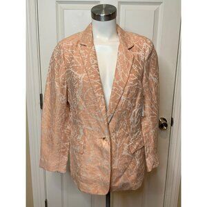 Lafayette 148 New York Rose Quartz Pink Patterned Blazer Jacket, Size 10, NWT!